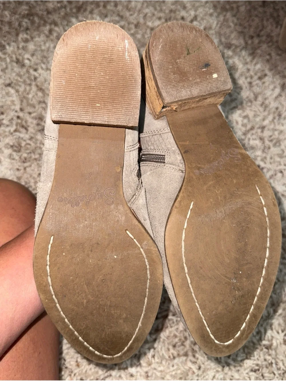 Seychelles Suede Taupe Ankle Booties with Fold-Over Detail